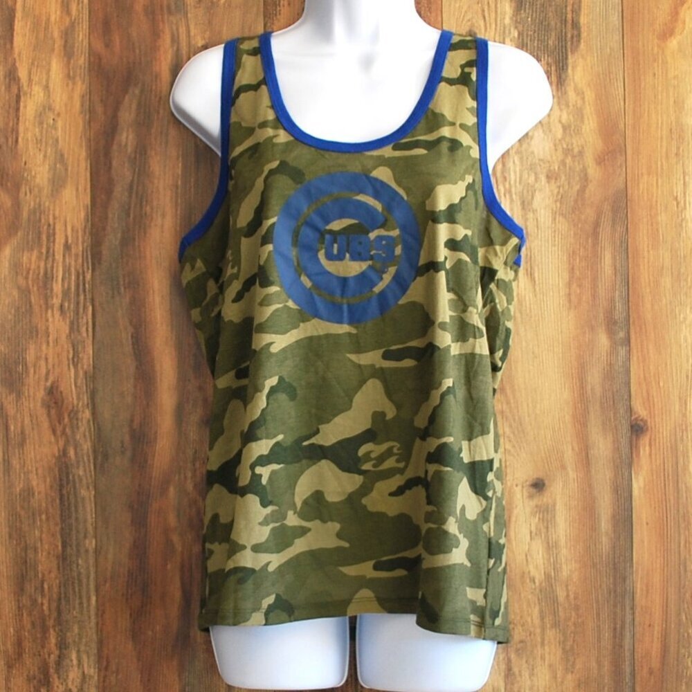 Chicago Cubs Women's Camo Tank Top Green/Blue NWT S/M/L